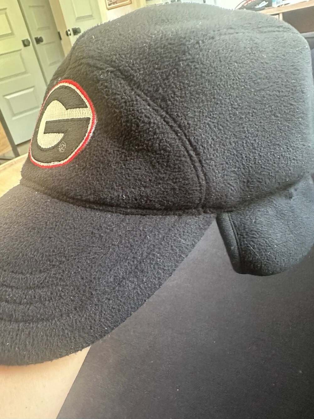 Lands' End Georgia Bulldogs Fleece Earflap Hat Black